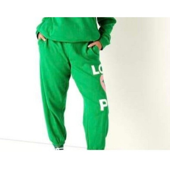 VS PINK CAMPUS PANTS JOGGERS BLING SHINE GREEN xxl - Picture 3 of 10